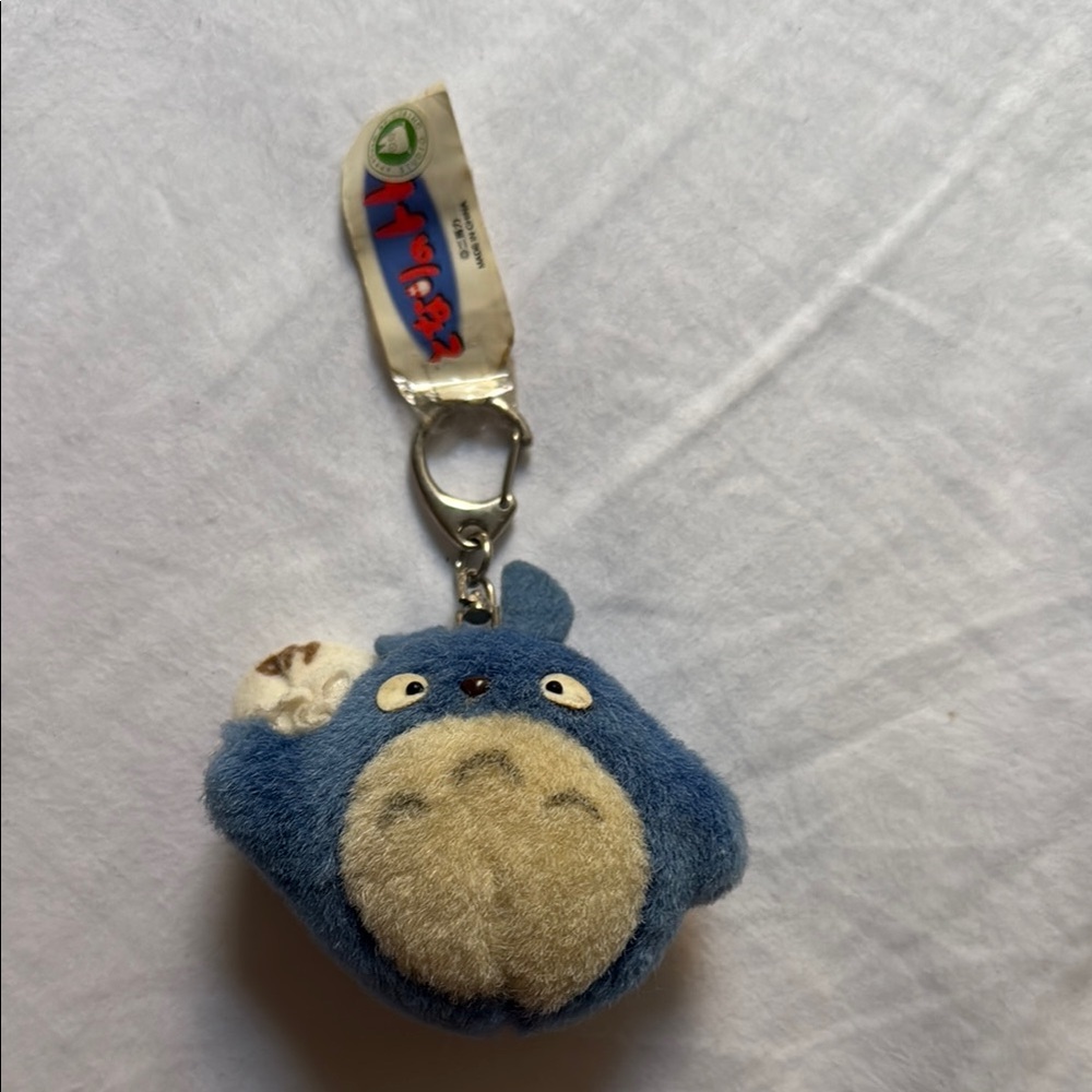 Vintage Blue Totoro Keychain Plush early 2000s